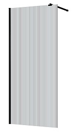 Azario Душевая перегородка Walk-in 100/195 рифленое стекло профиль матовый черный – фотография-1